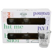 Wholesale - 6pc 1.7oz DRINKING PHILOSOPHIES SHOT GLASS SET C/P 12, UPC: 811385034012